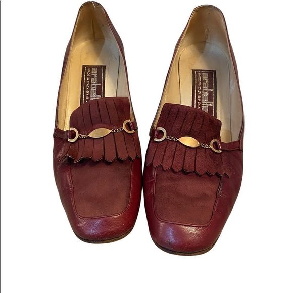 Vintage Vero Cuoio heeled shoes leather with a touch of suede size 39 Heel 2.5” - Picture 2 of 4